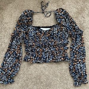 ASTR the label floral long sleeve top